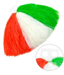 Röd, vit och grön pom pom