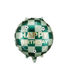 Happy Birthday folieballong med fotbollar