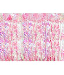 Rosa skimrande foliegardin, 100 x 200 cm