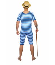 Blå gammeldags badedragt S