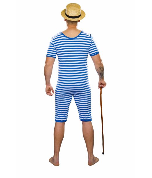 Blå gammeldags badedragt S