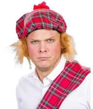 Rød Mr. Tartan hat 