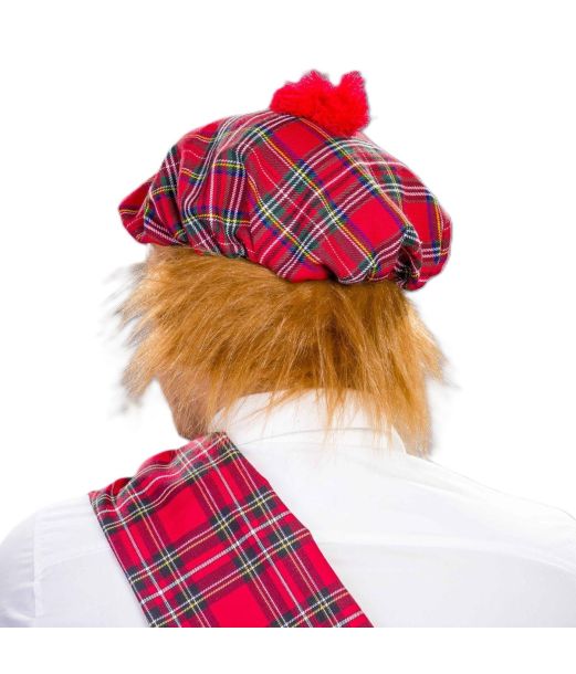 Rød Mr. Tartan hat 