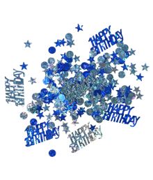 Konfetti Happy Birthday blå