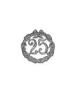 Krans i silver 25 år, 10 cm