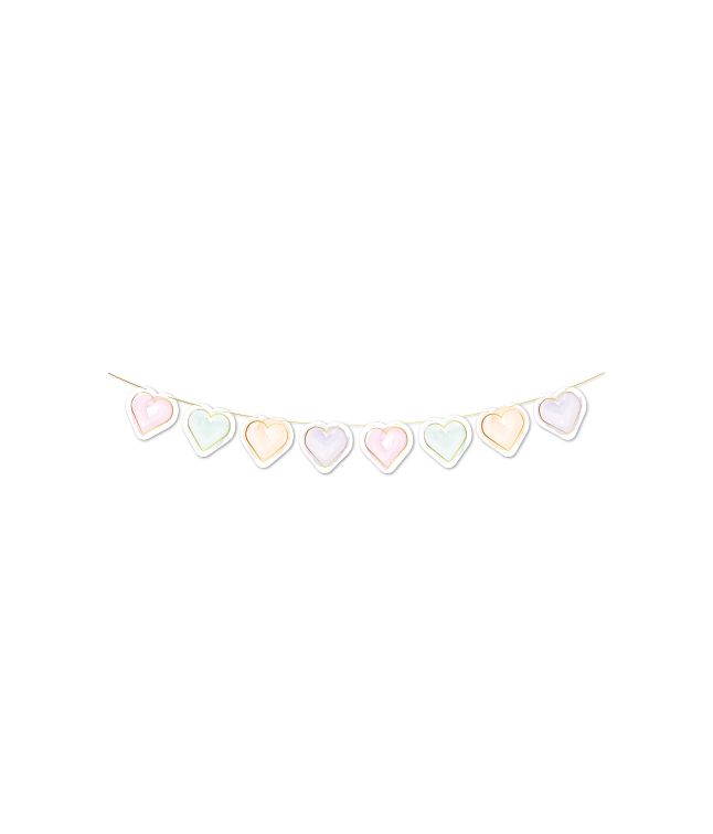 Pastel Hjerte guirlande 2m