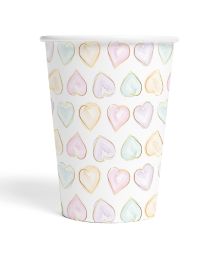 Pastel hjerte papkrus, 8 stk