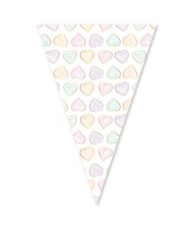 Vandfarve hjerter guirlande 6 m.