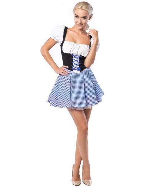 Dirndl Eva blå/brun S-36