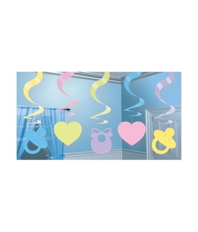 Baby Shower spiraler 5 stk