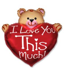 Bamse '' i love you '' folieballon 95 x 95 cm 