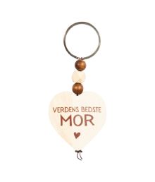 Hjerte nøglering Mor, træ