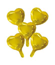 Guld hjerteballon sæt 