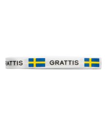 Svensk 'grattis' satinbånd 5 meter 