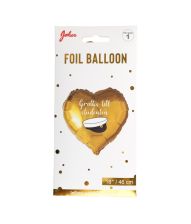 Folieballon hjerte ''grattis till studenten'' 46cm