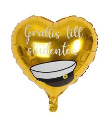 Folieballon hjerte ''grattis till studenten'' 46cm
