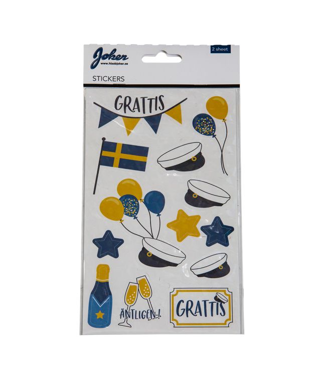 Svensk student klistermærker 2 ark 