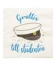 Grattis till studenten servietter 33x33 cm 16stk
