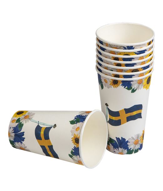 Svensk flag papkrus 370 ml 