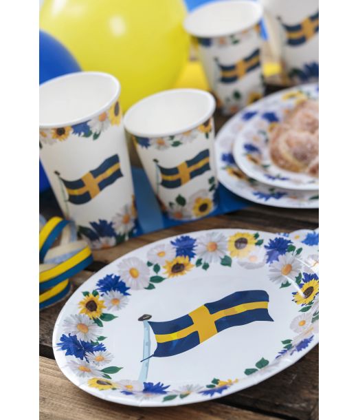 Svensk flag tallerkner 23cm
