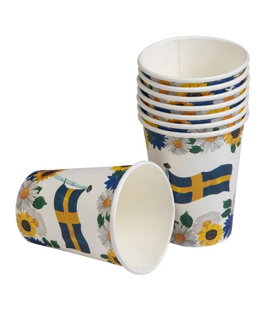 Svenk flag papkrus 8stk