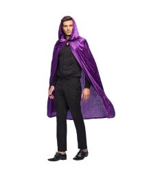 Cape i lila velour, 170 cm.