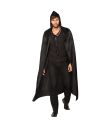 Cape i svart velour med huva, 165 cm