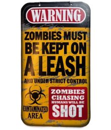 Zombie Warning skilt, 40 cm