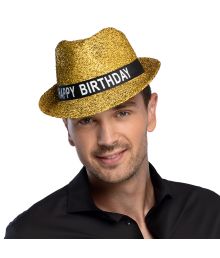 Happy Birthday-hatt i guld