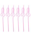 Pink penis sugerør, 6 stk