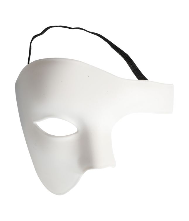 Hvid fantom halvmaske