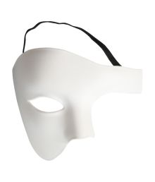 Hvid fantom halvmaske 