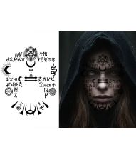 Satanisk ansigtstatovering 30x13 cm