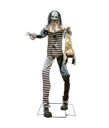 Läskig clown med skrikande flicka, 240 cm