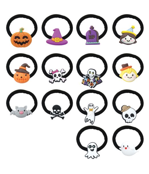 Halloween hårelastikker 14 stk