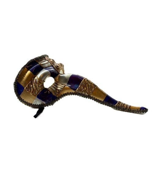 Venezia halvmaske Lilla/guld