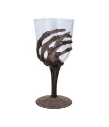 Glas med skeletthand
