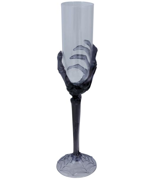 Champagneglas m. skelethånd