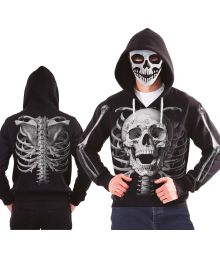 Skeleton hoodie med maske 