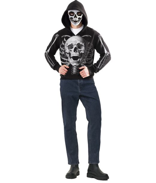 Skeleton hoodie med maske 