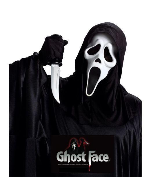 Ghost face maske og kniv 