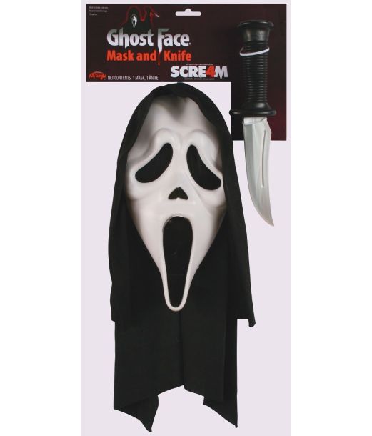 Ghost face maske og kniv 