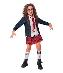 Zombie skolflicka maskeraddräkt
