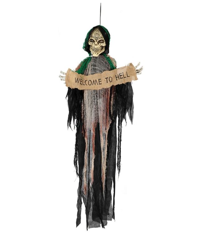 Hanging Reaper m. skilt WELCOME TO HELL