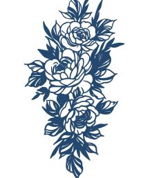 Rose og blade tattoo