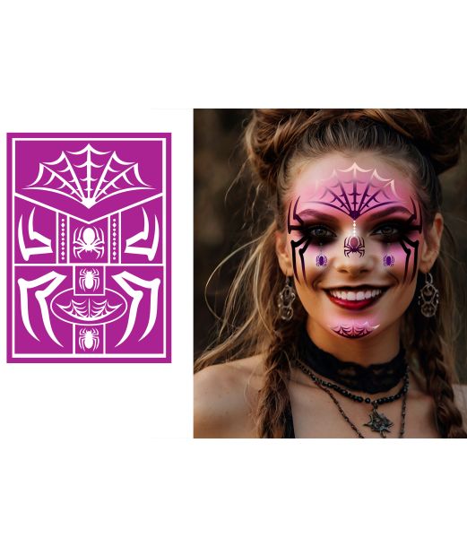 Edderkop makeup skabelon 14x20 cm