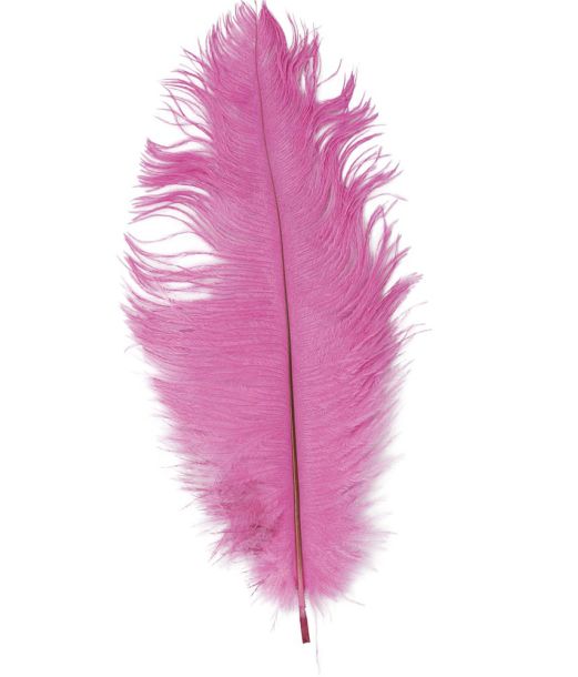 Pink strudsefjer 30 cm, 12 stk
