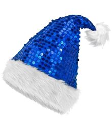 Blå tomteluva med paljetter