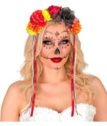 Blomster hårbøjle m. bånd Blomster hårbøjle m. bånd