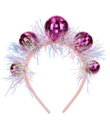 Pannband med rosa discokula Pannband med rosa discokula
